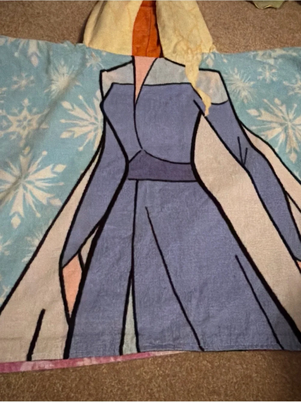 This Disney Frozen Reversible Elsa & Anna hooded poncho towel